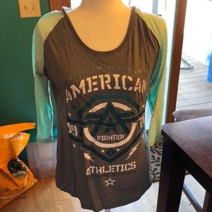 American Fighter 3/4 sleeve hooded tee